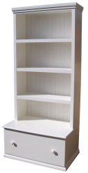Bookshelves -  White Bookshelf with Drawer