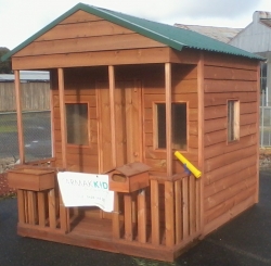 Cubby House Colours -  Cottage Green Roof with Dark Stain